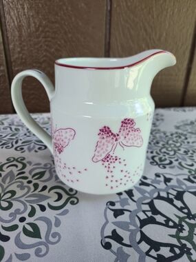Seven Seas Porcelain Pitcher with Burgundy / Pink Butterflies